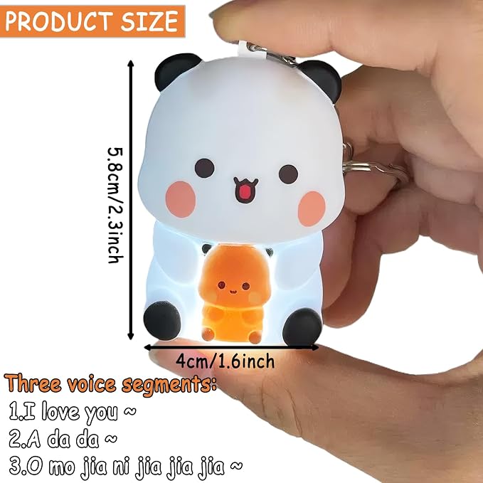 2PCS BuBu and Dudu Cute Keychains,Mini Kawaii Cartoon Statue Figurine Key Chain