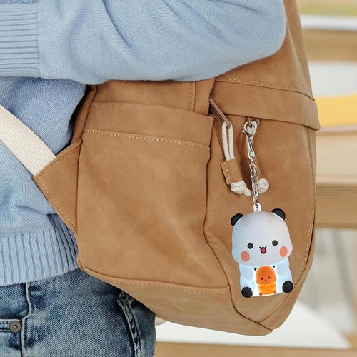 2PCS BuBu and Dudu Cute Keychains,Mini Kawaii Cartoon Statue Figurine Key Chain