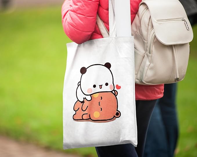 Bubu Panda Dudu Canvas Tote Bag for Women & Men