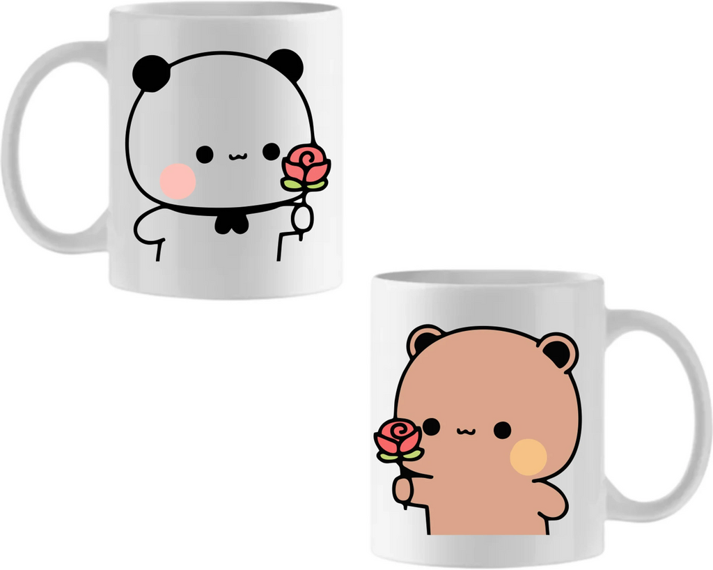 Bubu Dudu Proposing Ceramic Coffee Mug (325 ml, Pack of 2)
