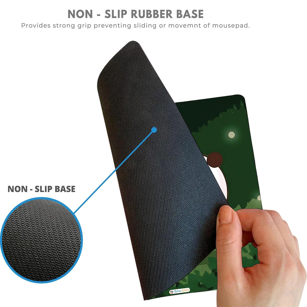 Bubu Dudu Mouse Pad for Laptop PC, Notebook, MacBook Pro Air, Gaming Computer (22 x 18 cm), Anti-Slip Rubber Base Mousepad